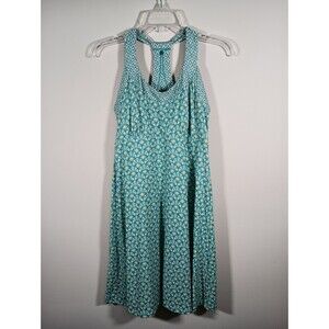 prAna Yoga Teal Green Quinn Bra Halter Racerback Tennis Athleisure Dress Size M